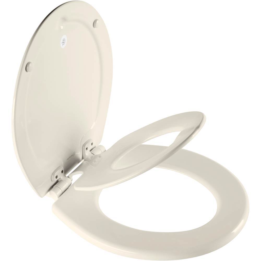 Bemis NextStep2 Child/Adult Round Toilet Seat in Biscuit with STA-TITE Seat Fastening System, Easy-Clean and Whisper-Close